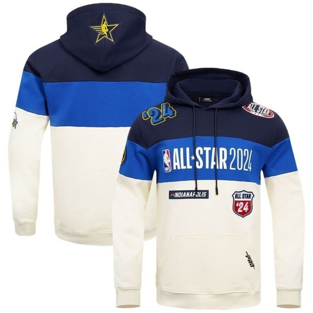 Pro Standard Cream 2024 NBA All-Star‎ Game Chenille Fleece Pullover Hoodie Small